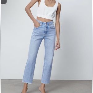 Zara Hi Rise Straight Leg Jeans